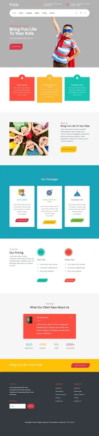 kiddy mini website template desktop screenshot
