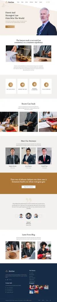 ariclaw mini website template desktop screenshot