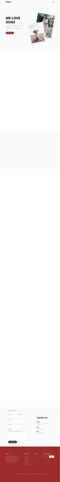 doglife mini website template desktop screenshot