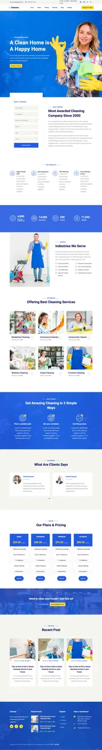 cleanex mini website template desktop screenshot