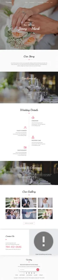 wedding2 mini website template desktop screenshot