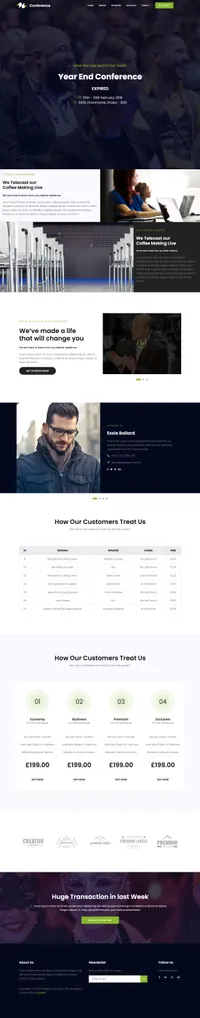 conference mini website template desktop screenshot