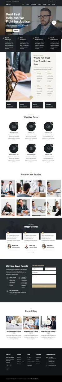 lawfirm mini website template desktop screenshot