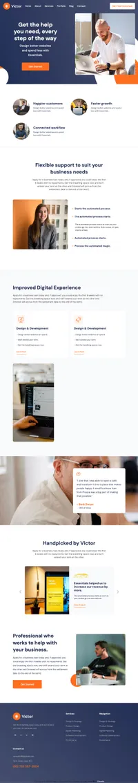 victor mini website template desktop screenshot