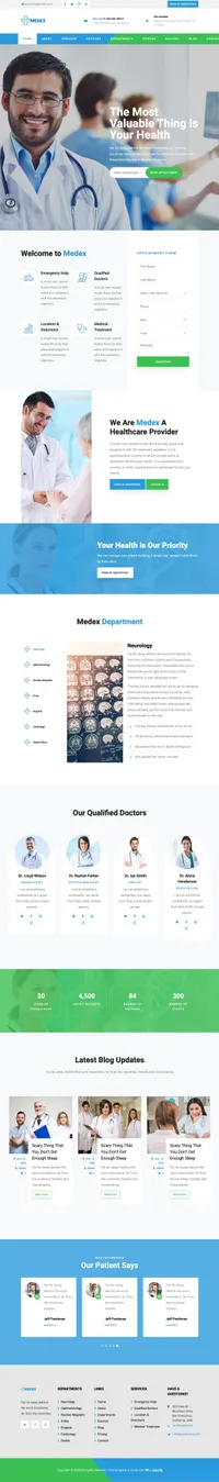 medex mini website template desktop screenshot