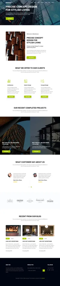maxitechture mini website template desktop screenshot