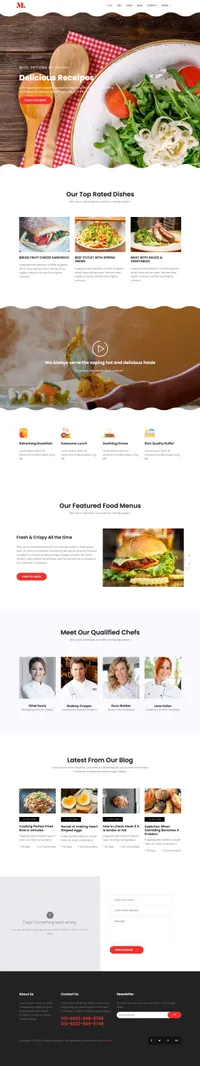 restaurant mini website template desktop screenshot