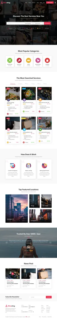 directing mini website template desktop screenshot