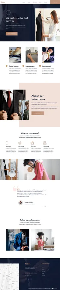 tailor mini website template desktop screenshot