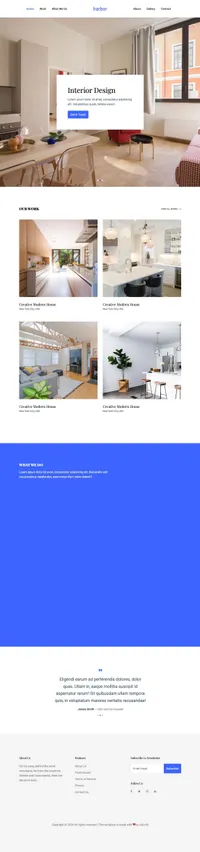 harbor mini website template desktop screenshot
