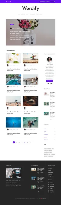 wordify mini website template desktop screenshot