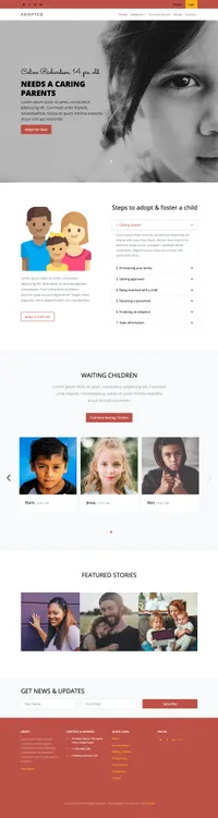 adopted mini website template desktop screenshot