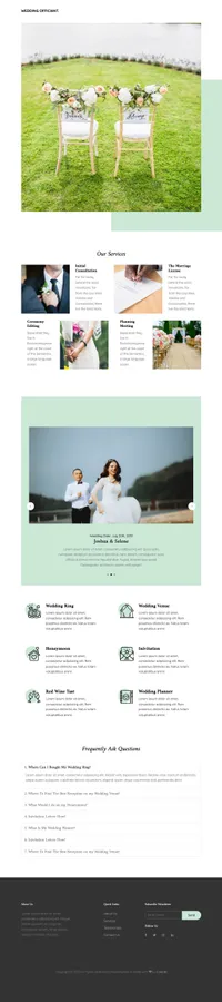 wedding-officiant mini website template desktop screenshot