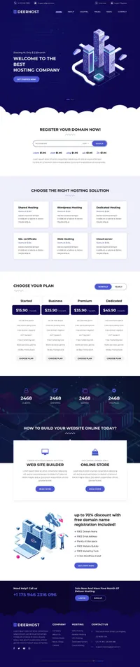 deerhost mini website template desktop screenshot