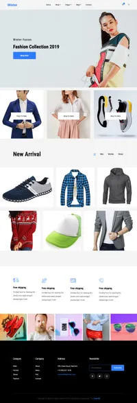 winter mini website template desktop screenshot