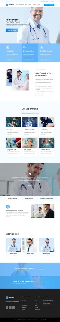 docmed mini website template desktop screenshot