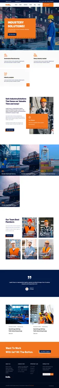 inds mini website template desktop screenshot