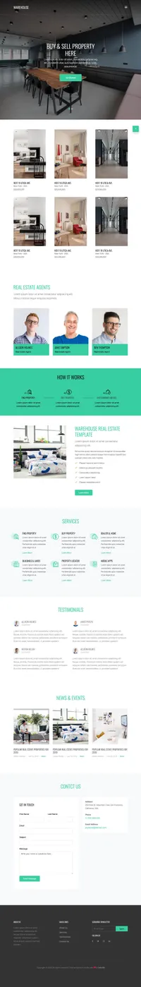 warehouse mini website template desktop screenshot