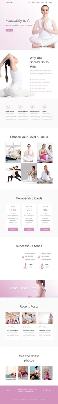 yogalax mini website template desktop screenshot