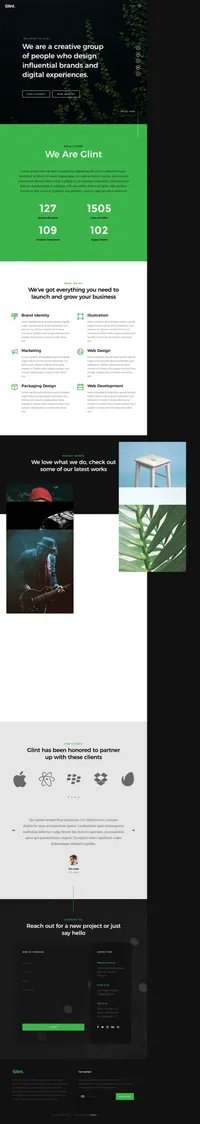 glint mini website template desktop screenshot