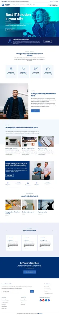 itlock mini website template desktop screenshot