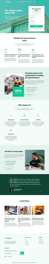 easylo mini website template desktop screenshot