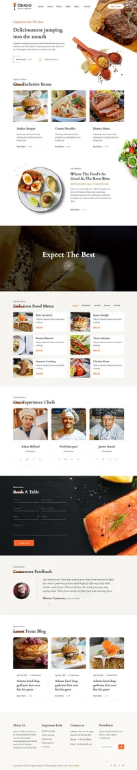 dingo mini website template desktop screenshot