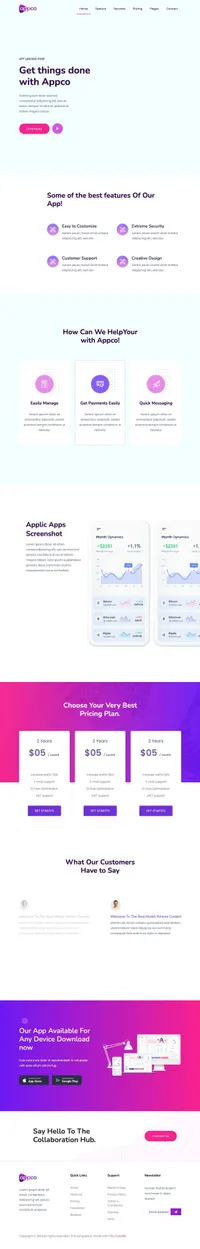 appco mini website template desktop screenshot