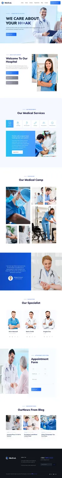 medicalcenter mini website template desktop screenshot