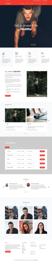 ironmuscle mini website template desktop screenshot