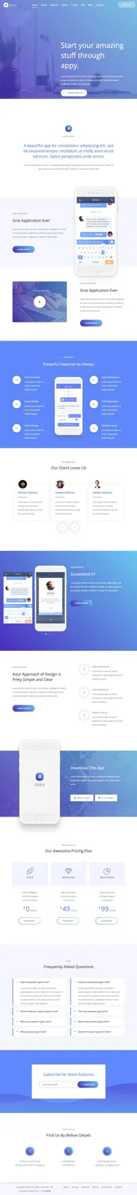 appy mini website template desktop screenshot