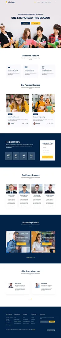 edustage mini website template desktop screenshot