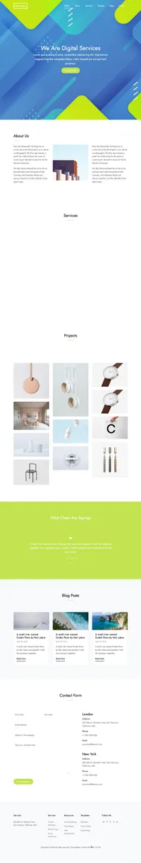 services mini website template desktop screenshot