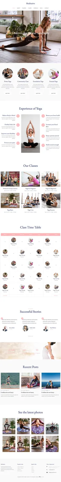 meditative mini website template desktop screenshot