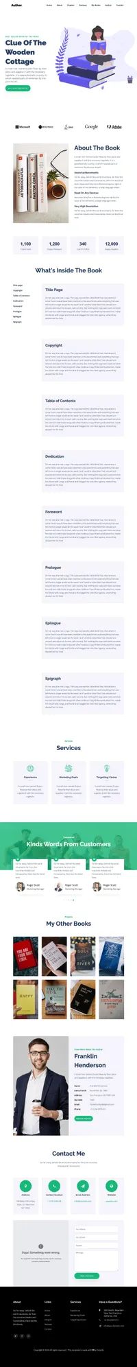 author mini website template desktop screenshot