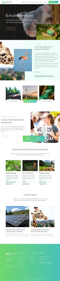 environmentalorganization mini website template desktop screenshot