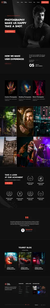 myphotography mini website template desktop screenshot