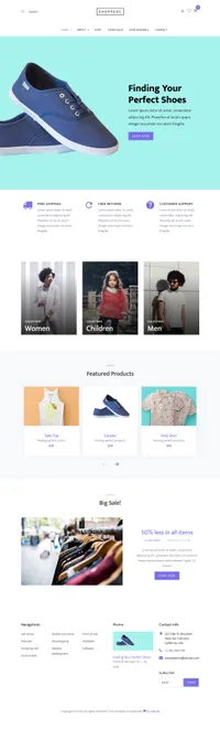 shoppers mini website template desktop screenshot