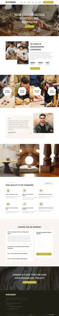 woodwork mini website template desktop screenshot