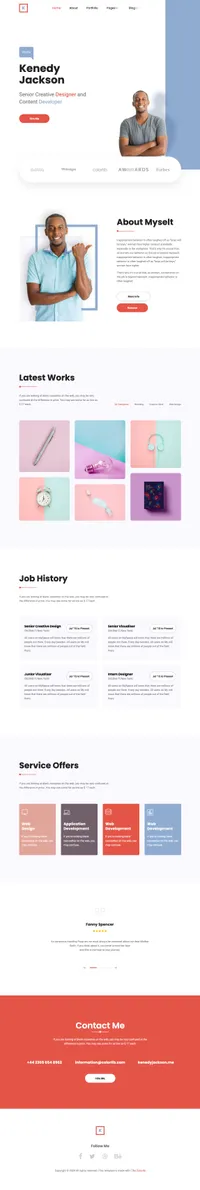 kenedy mini website template desktop screenshot