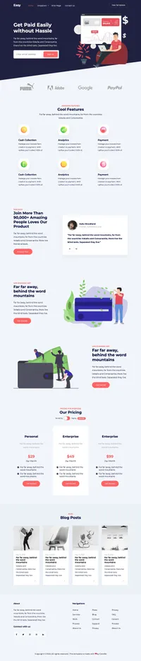 easy mini website template desktop screenshot