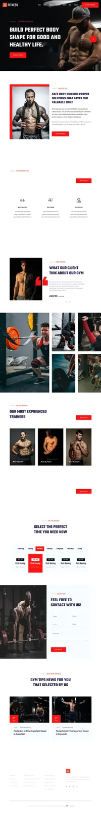 fitnessclub mini website template desktop screenshot