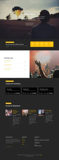 advent mini website template desktop screenshot