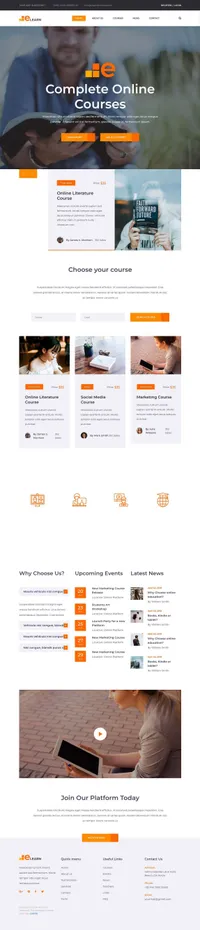 elearn mini website template desktop screenshot