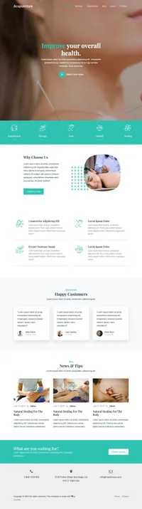acupuncture mini website template desktop screenshot