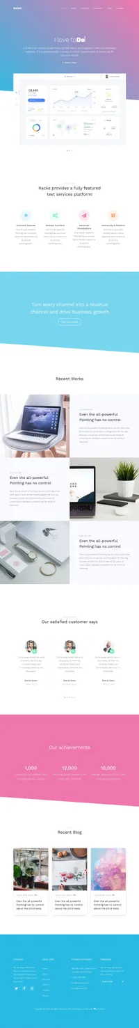 racks mini website template desktop screenshot