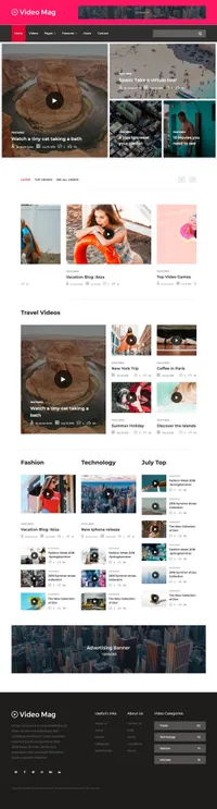 videomag mini website template desktop screenshot