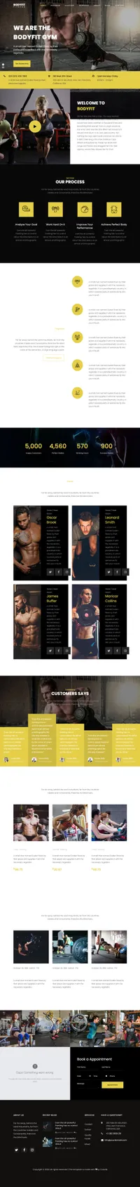 bodyfit mini website template desktop screenshot