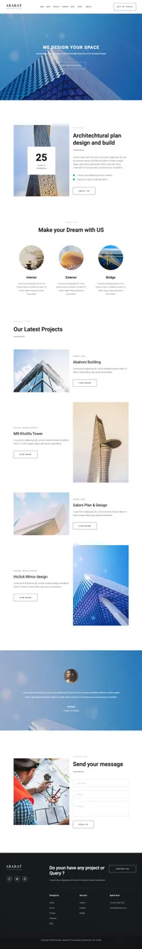 ararat mini website template desktop screenshot