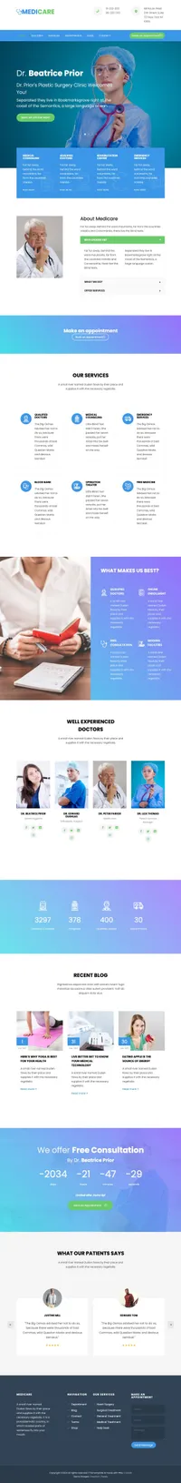medicare mini website template desktop screenshot